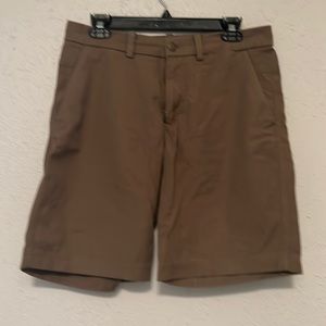 Khaki men’s Lululemon commission shorts. 9 inch.